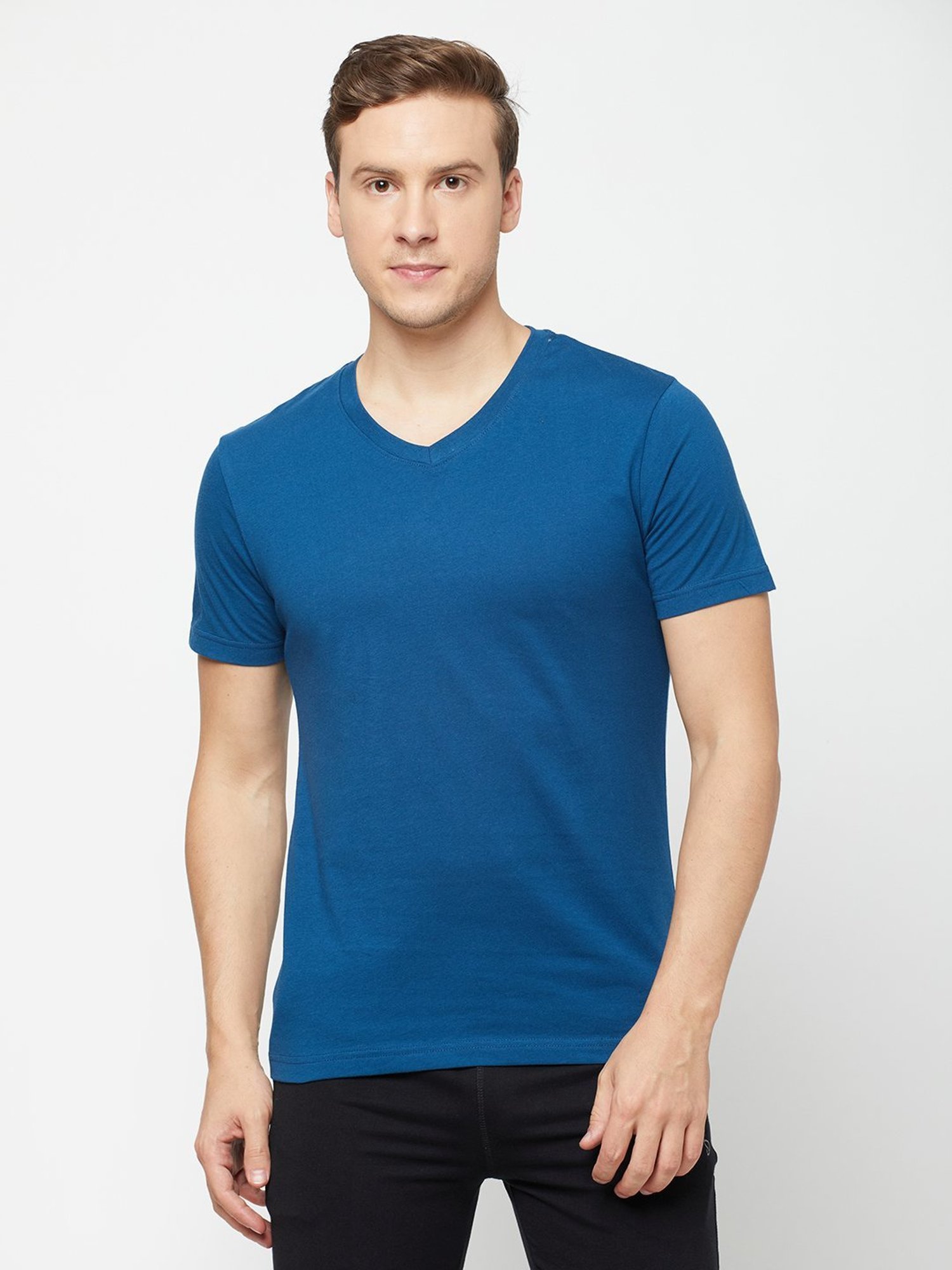 Sporto Mid Navy Regular Fit T-Shirt