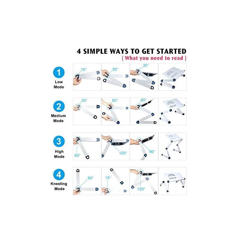 Laptop Stand with Cooling Fans amp Mouse Pad Upgraded Aluminum Alloy Computer Desk Foldable Portable for 17 inch Laps on Desk Bed Sofa Couch Silver