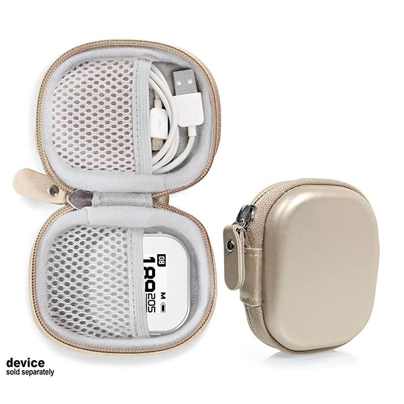 Golf GPS Case by  Specially Designed for GolfBudy Voice Voice 2 Bushnell NeoGhost Mesh Pouches on Both lid and Base for GPS and Cable separatedly Gold