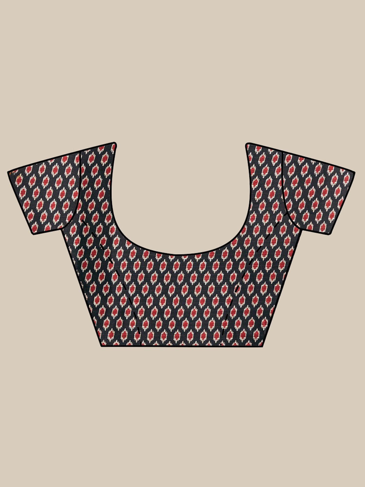 Vaamsi Maroon & Black Printed Saree With Unstitched Blouse