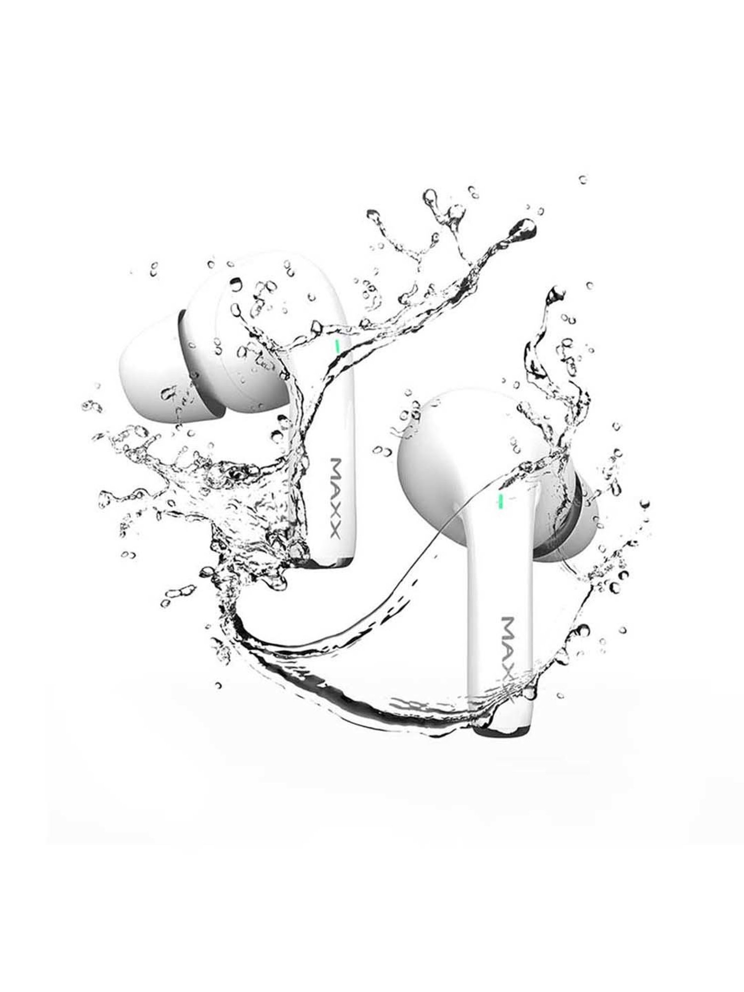 Maxx PX3 Truly Wireless Earbuds with IPX6 Water and Sweat Resistant (White)