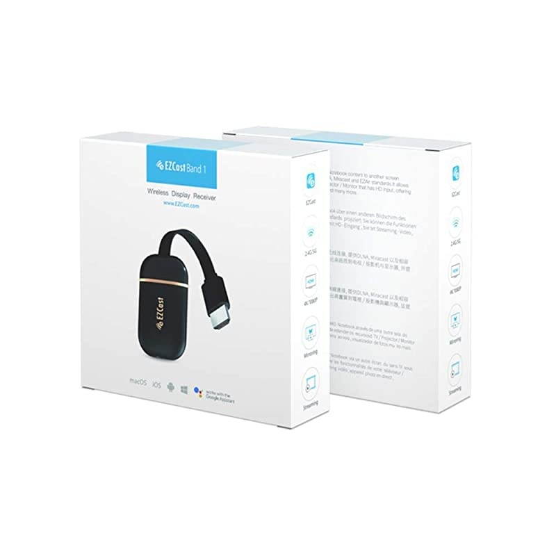 Band 1 Universal Wireless Display Receiver Dual Core, Dual Decoder, 2.4G/5G, iOS/Android/macOS/Windows/ChromeOS Support, Miracast/DLNA/Airplay Support, OTA Updates