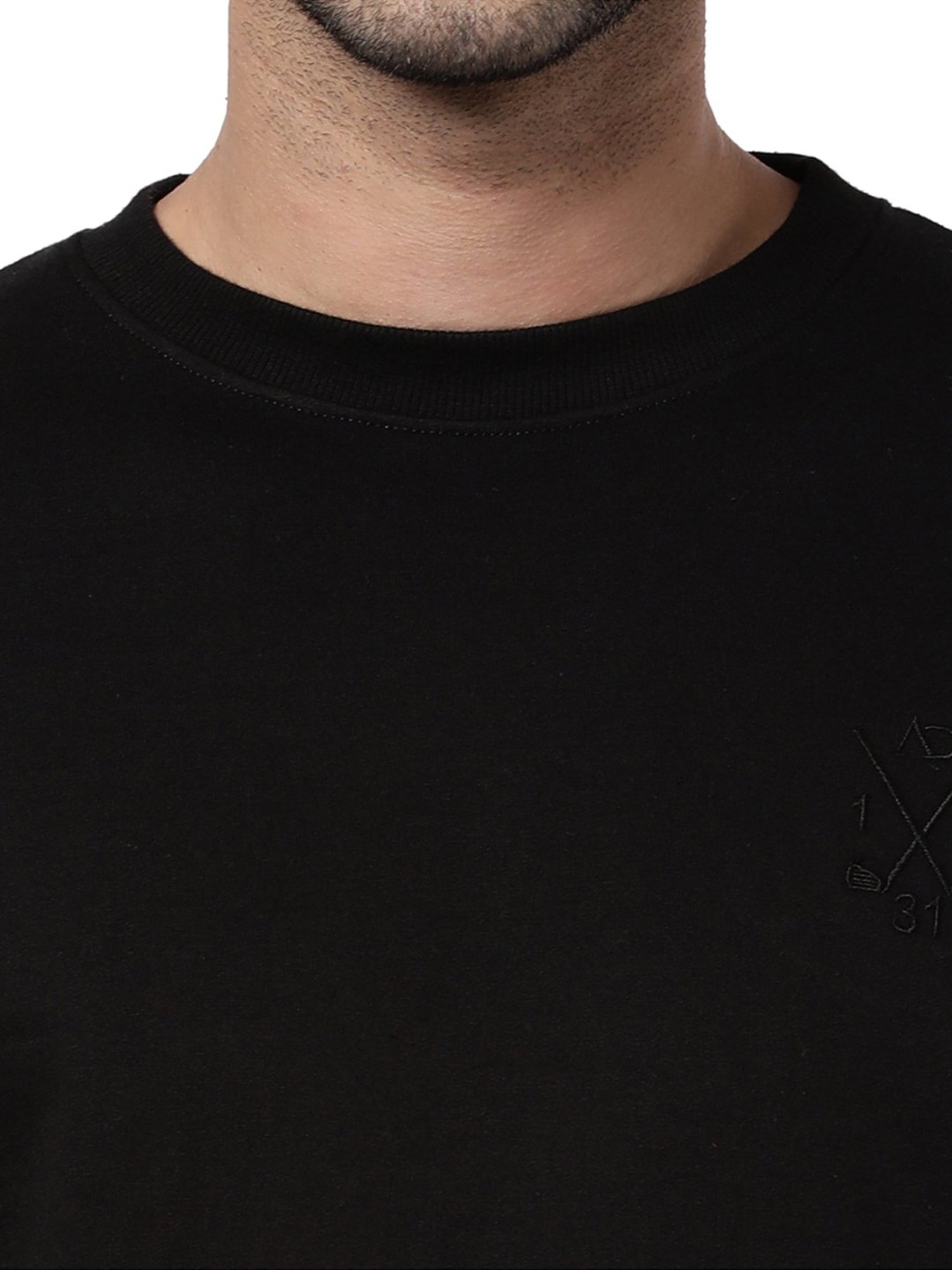 Forca Black Regular Fit Printed Sweatshirt