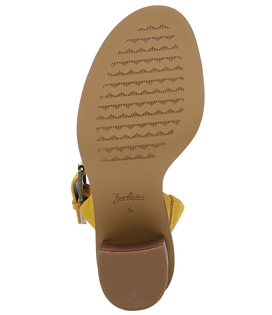 Zodiac Ivy Suede Asymmetrical Block Heel Sandals