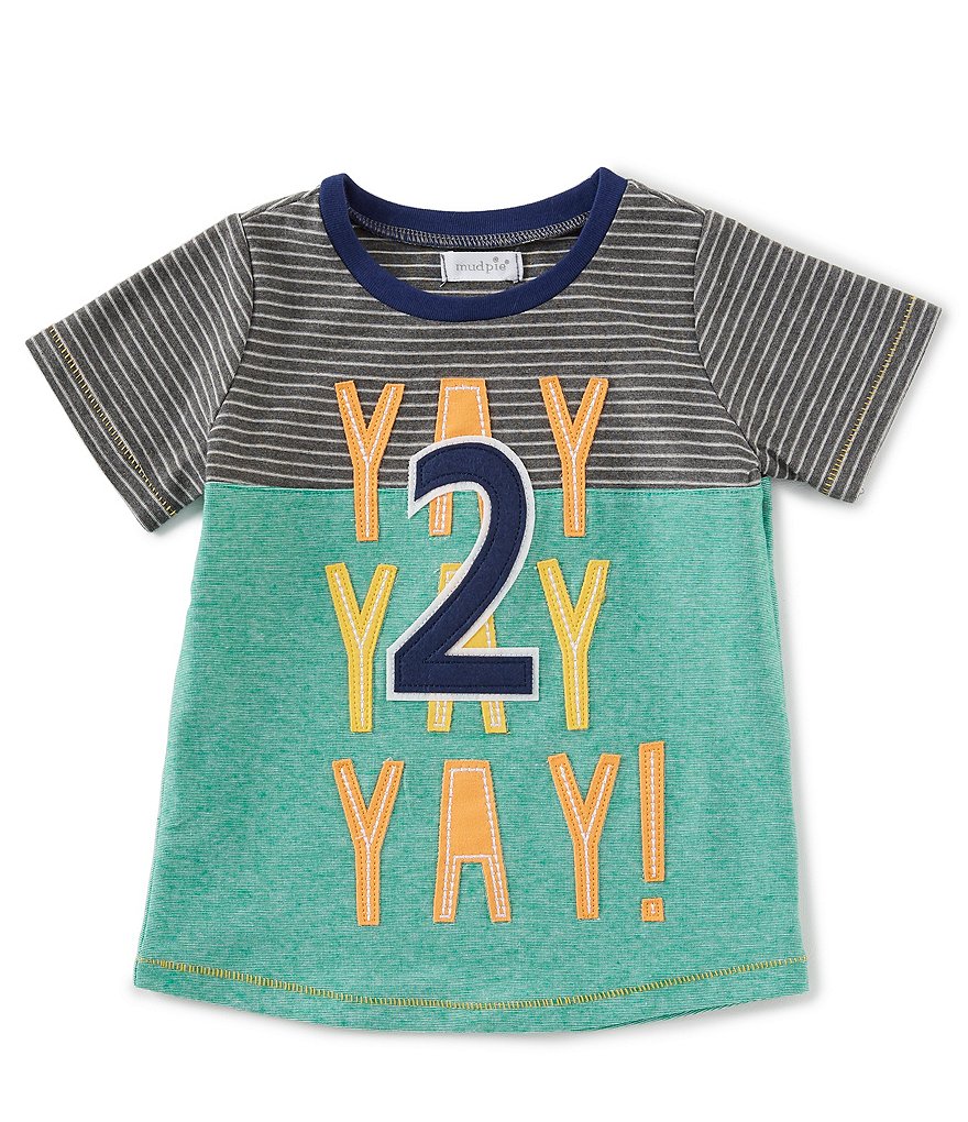 Mud Pie Little Boys 2T Short-Sleeve 2nd Birthday Yay Tee