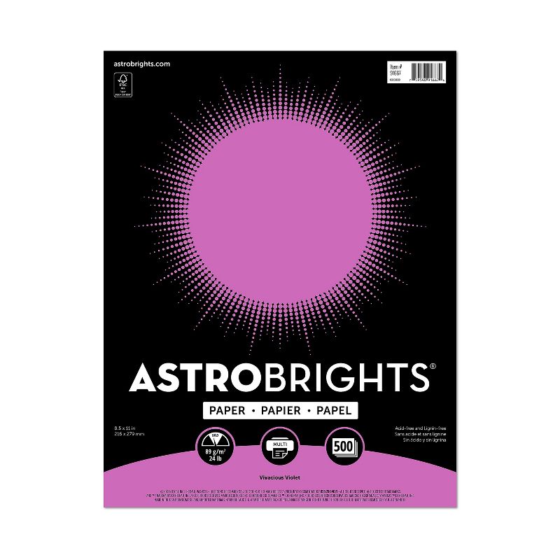 Astrobrights Color Paper, 8.5 x 11, 24 lb/89 91667
