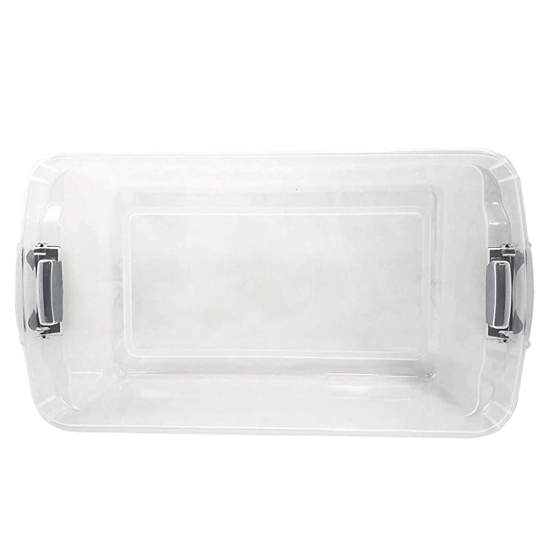 3441CLGRDC02 Clear Storage Container with lid 64 Quart 2 Pack Grey 2 Sets