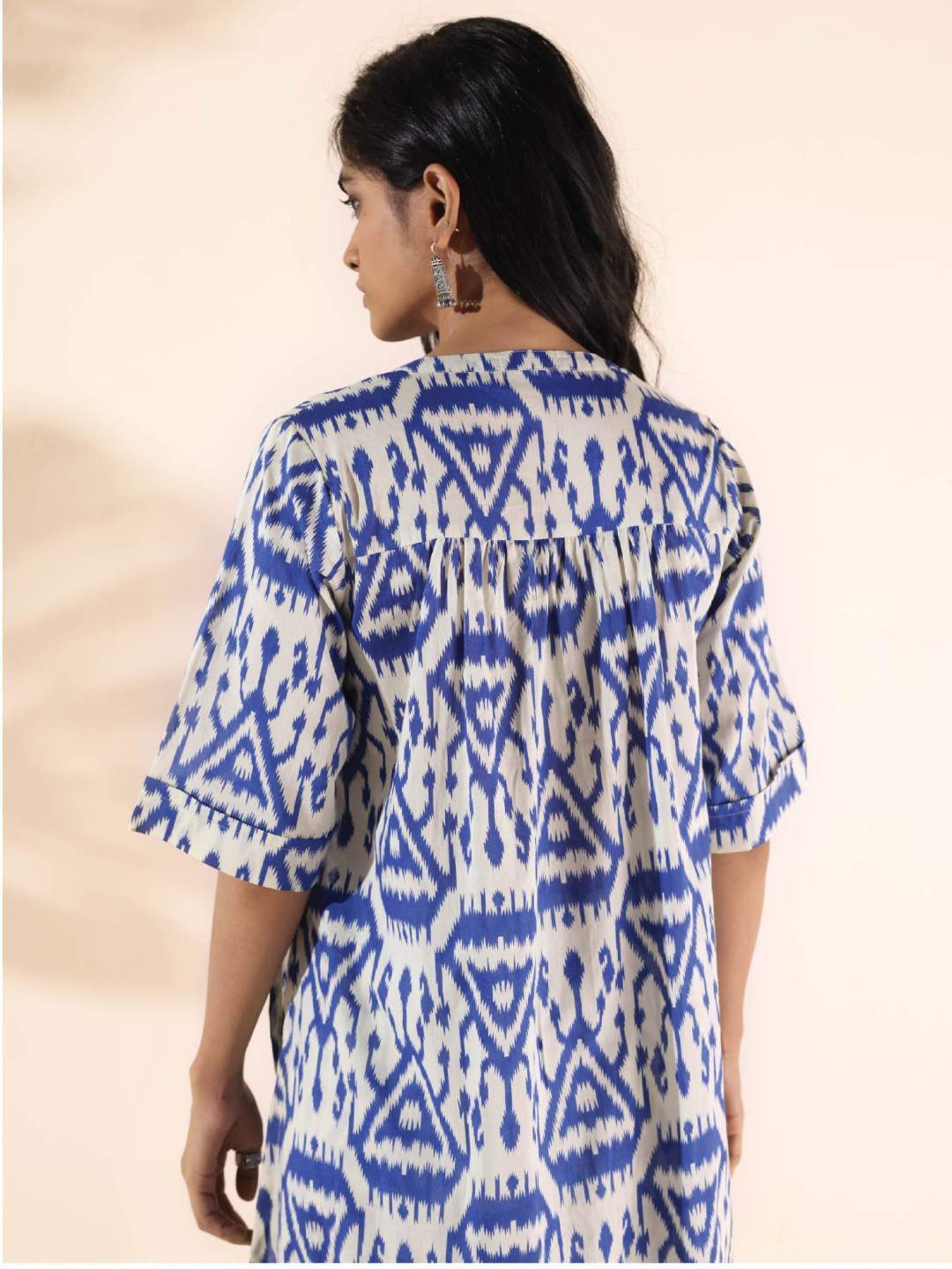 true Browns Blue Printed Kurta Pant Set