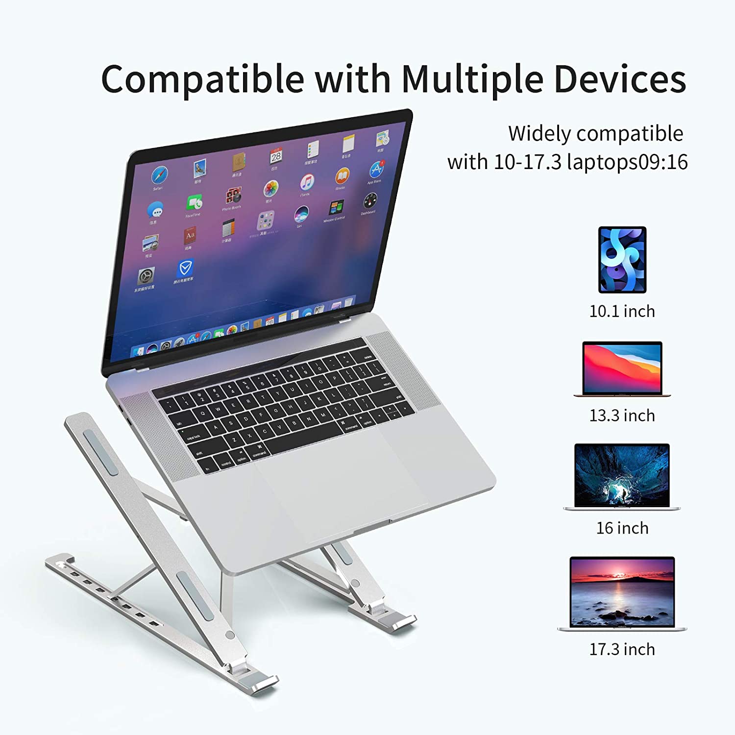 Laptop Cooling Pad, Laptop Cooler with 5 Quiet Red LED Fans for 12"-17" Inch Laptop, Dual USB 2.0 Ports, Portable Angle Adjustable Laptop Stand for Gaming Laptop-Green