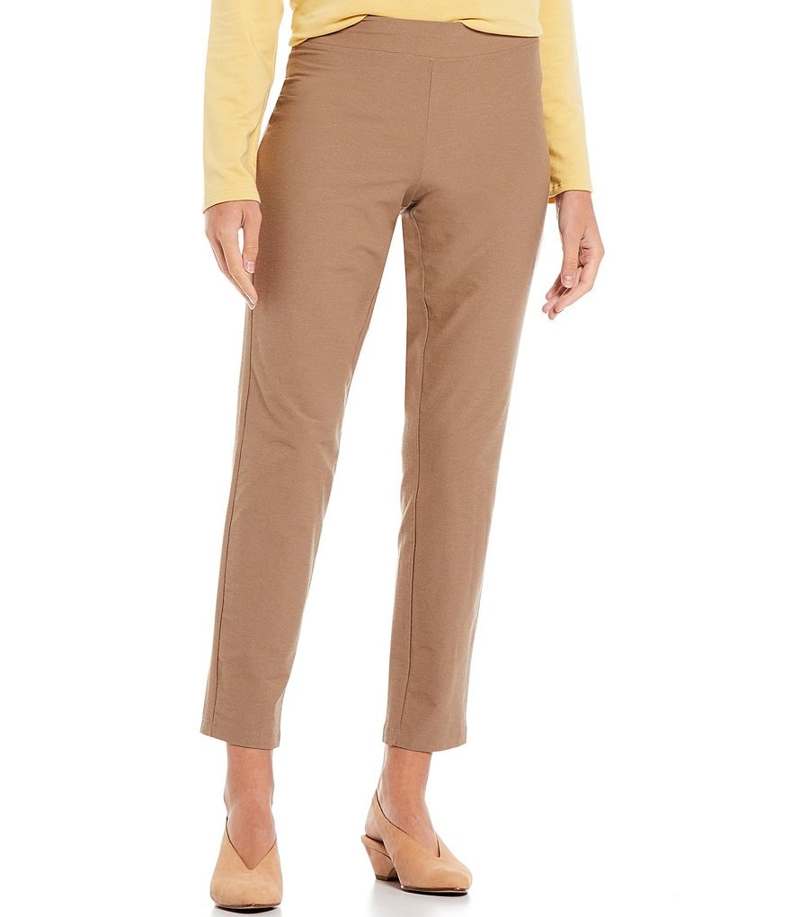 Eileen Fisher Washable Stretch Crepe Slim Ankle Pants