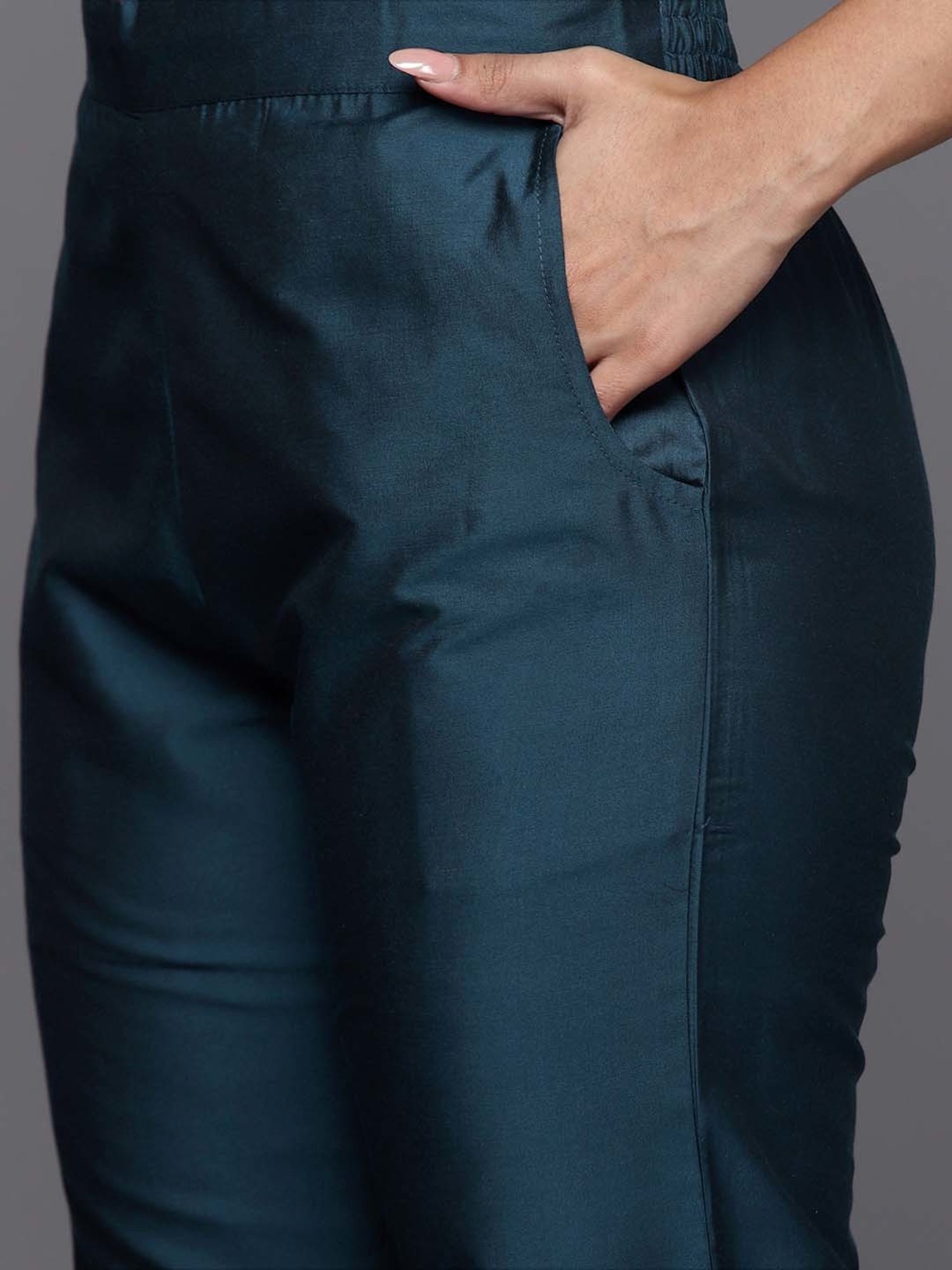 Gerua Blue Straight Fit Kurta Pant Set With Dupatta