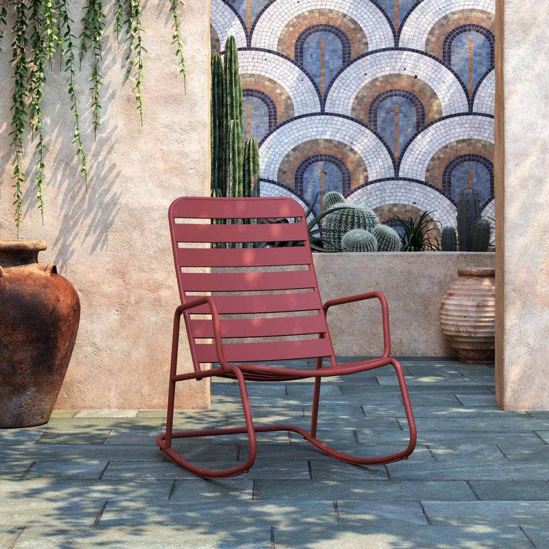 Roberta Outdoor/Indoor Rocking Chair - Persimmon - Novogratz