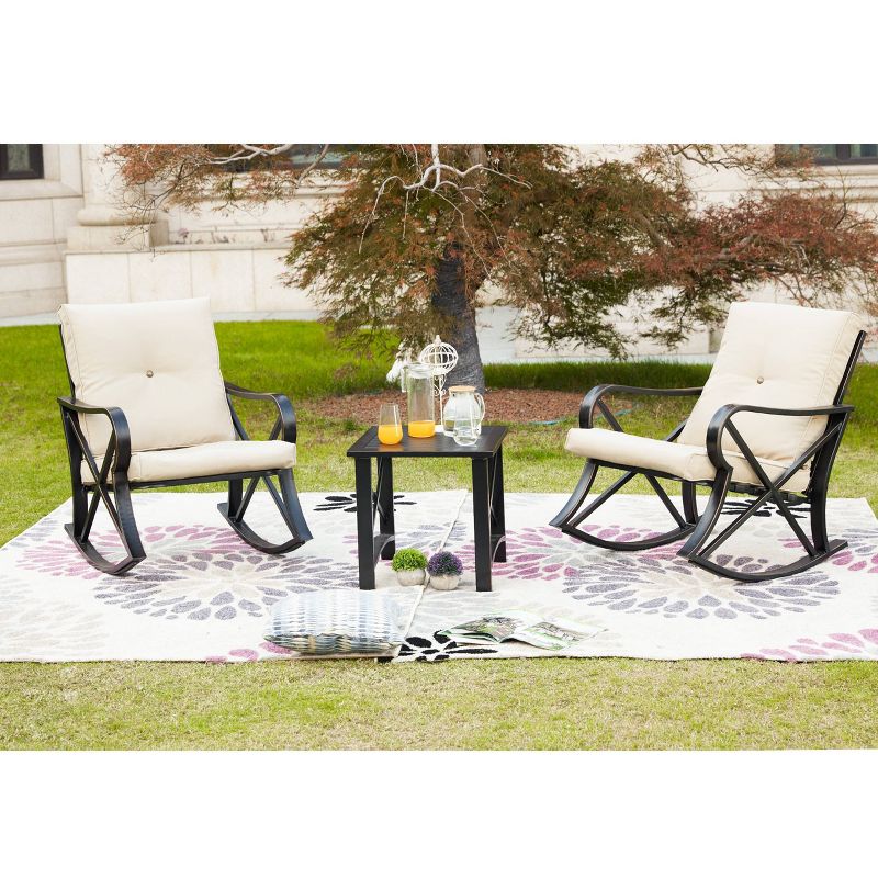 3pc Rocking Chair Patio Seating Set - Patio Festival