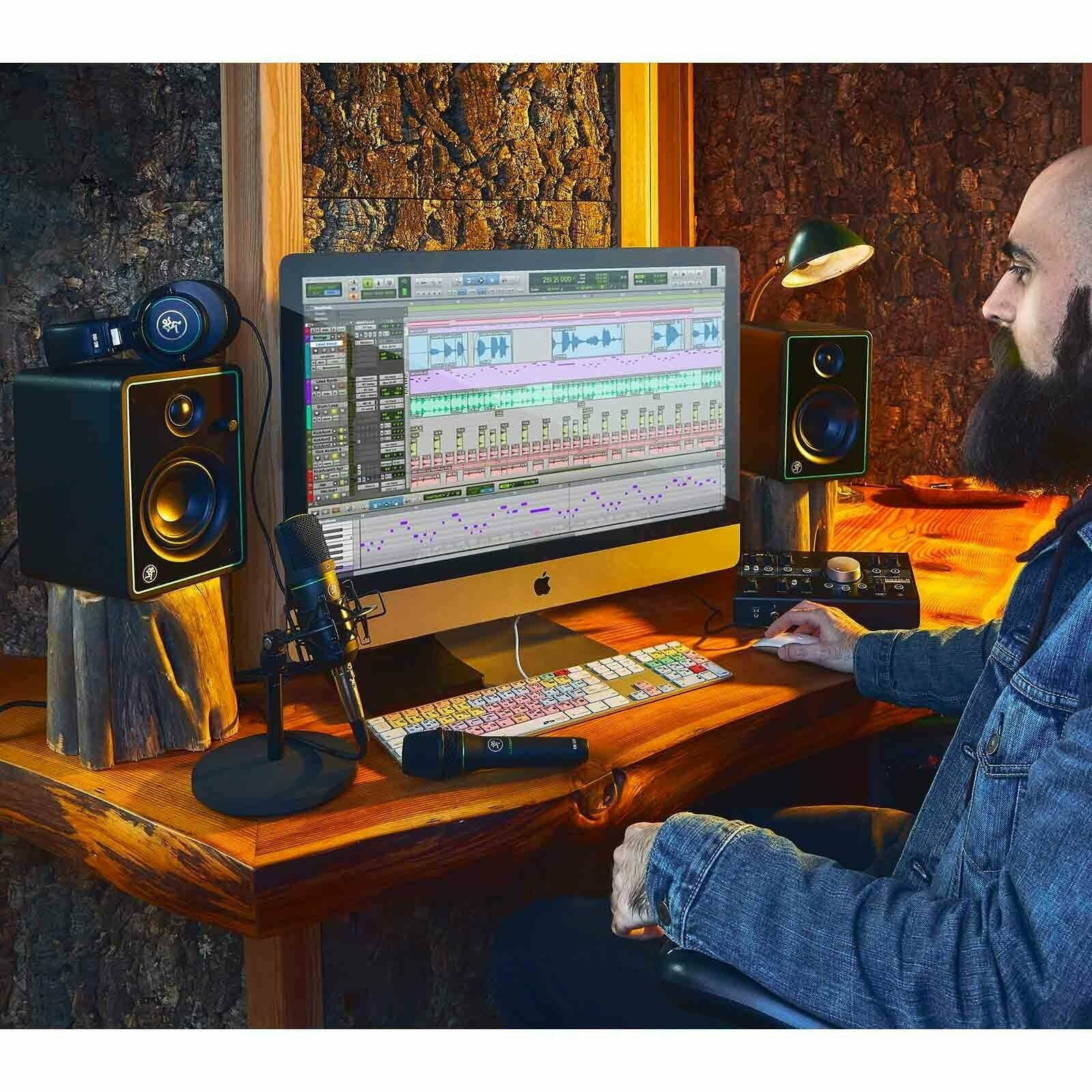 Mackie Studio Bundle w CR3-X Speakers, Big Knob Interface, Mic & Headphones