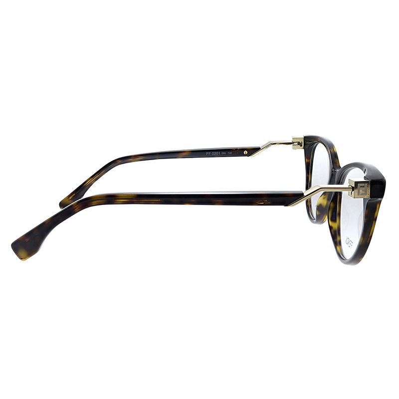Fendi  086 Womens Cat-Eye Eyeglasses Havana 52mm