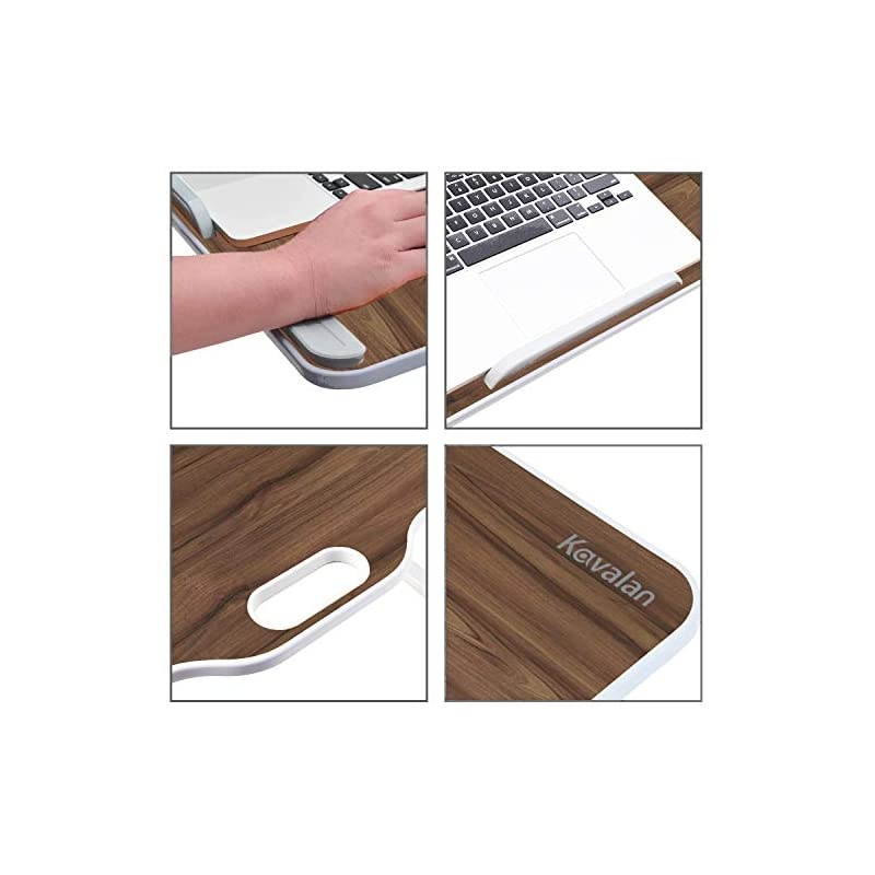 Laptop Desk Stand Portable Laptop Bed Tray Table with Top Handle Height amp Angle Adjustable Sit ant amp Angle Adjustable Sit and Stand Desk Foldable Bed Desk for Reading on Couch Black Teak