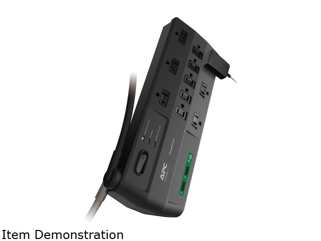 Uninex PS102 RF Remote Control Power Managed 6-Outlet Energy Controlled Surge Protector, Eliminates Standby Idle Electricity Usage, 6-Foot