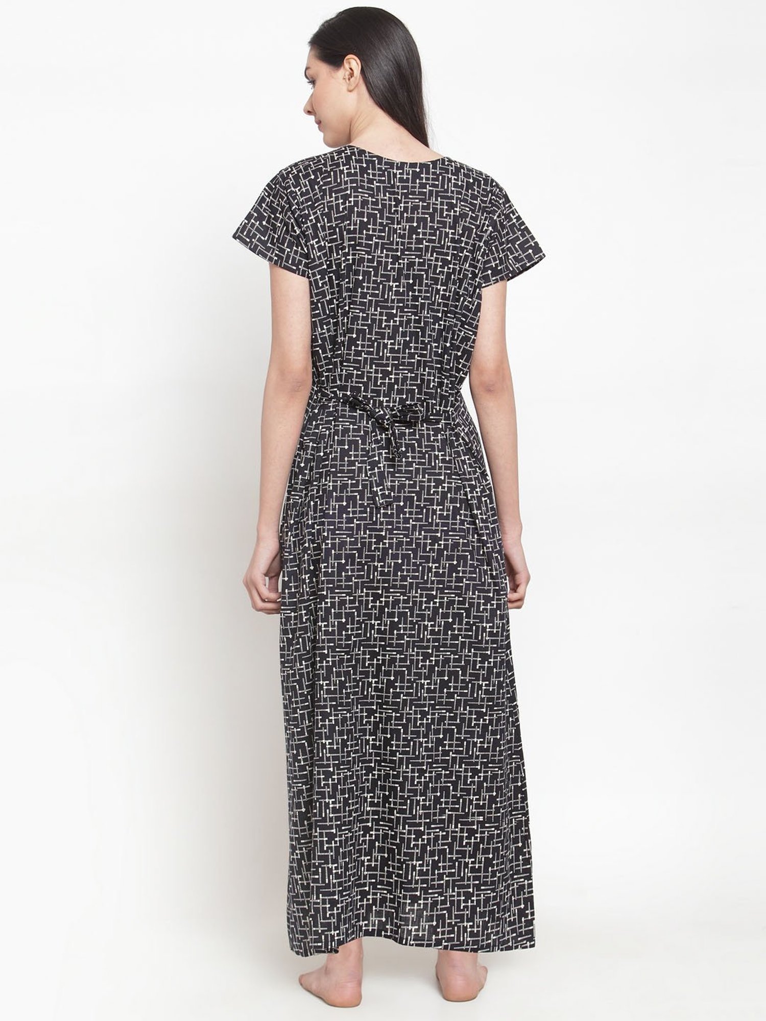 Secret Wish Black Printed Nighty