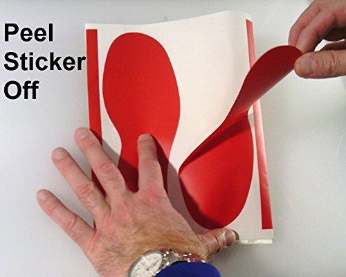 LiteMark X-Large Size Baby Blue Removable Footprint Decal Stickers for Floors and Walls - Pack of 4 (2 Pairs)