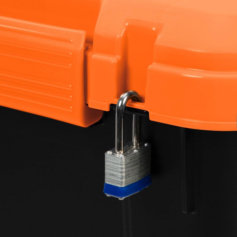 Sterilite 19434303 120 Quart Clear Plastic Storage Container Box and Lid with Blue Latches and Wheels (3 Pack)