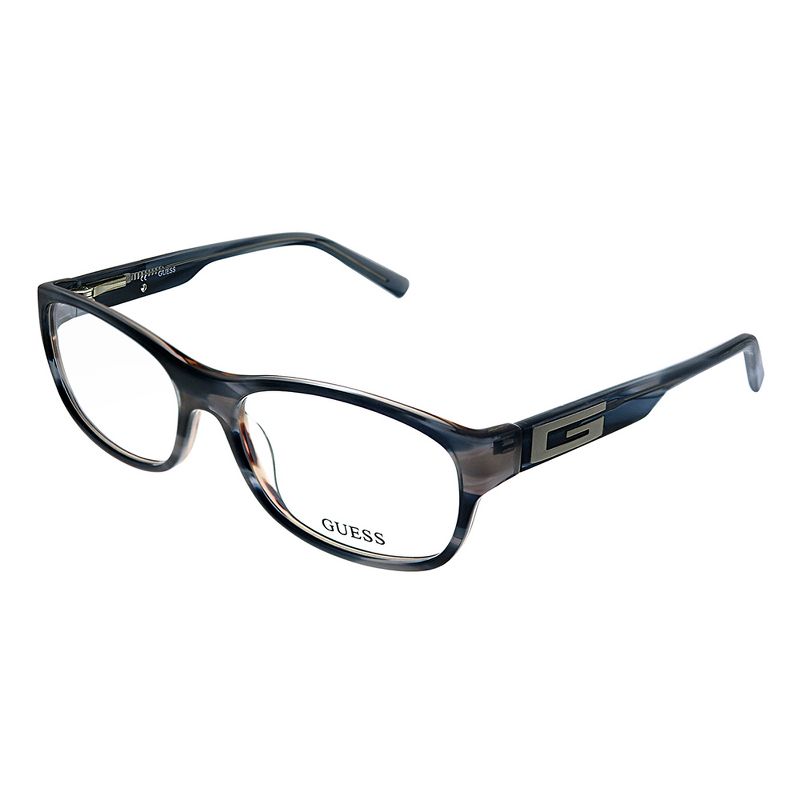 Guess GU 1748 BL Unisex Rectangle Eyeglasses Blue Striated 58mm