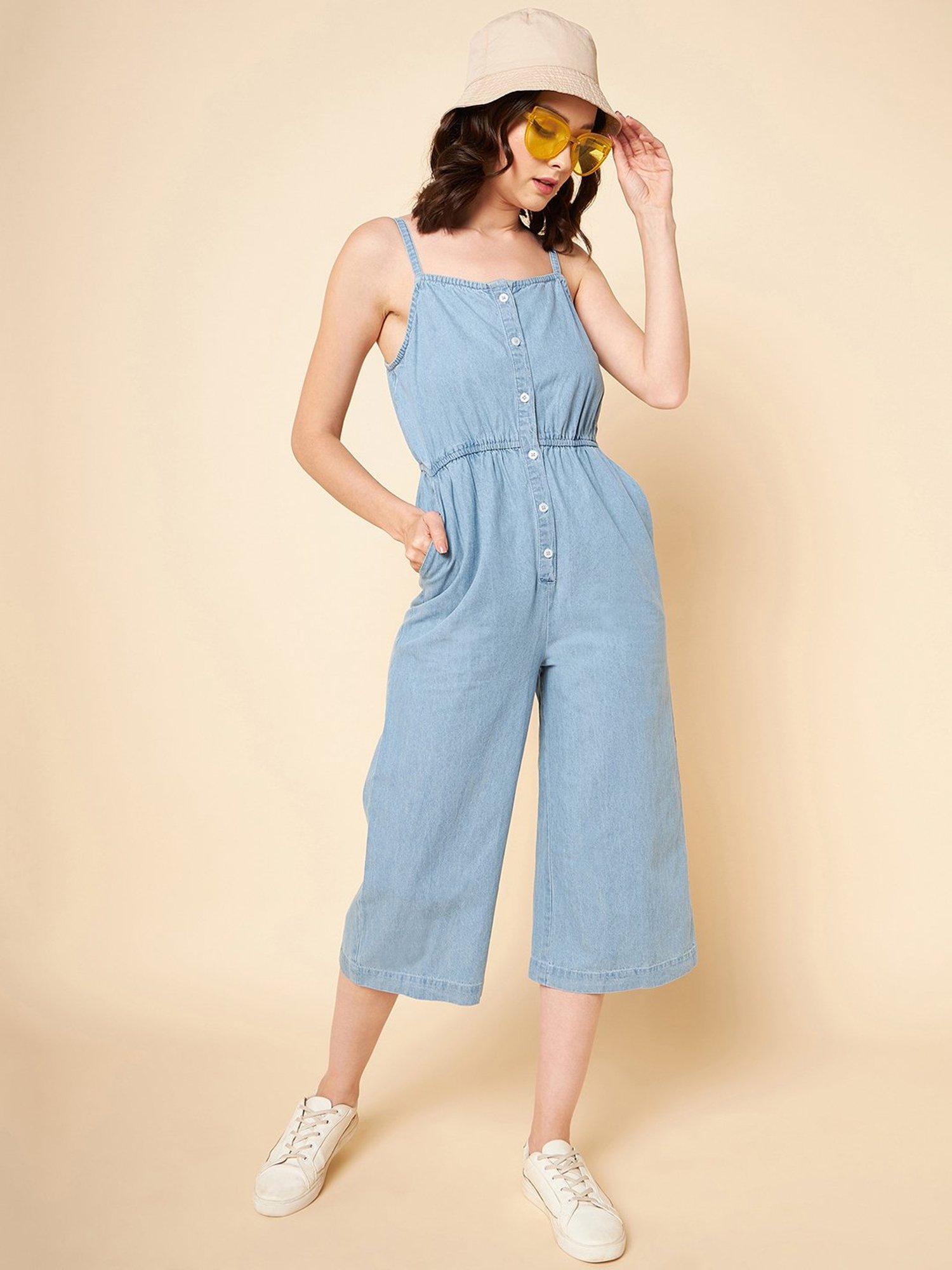 High Star Light Blue Denim Jumpsuit