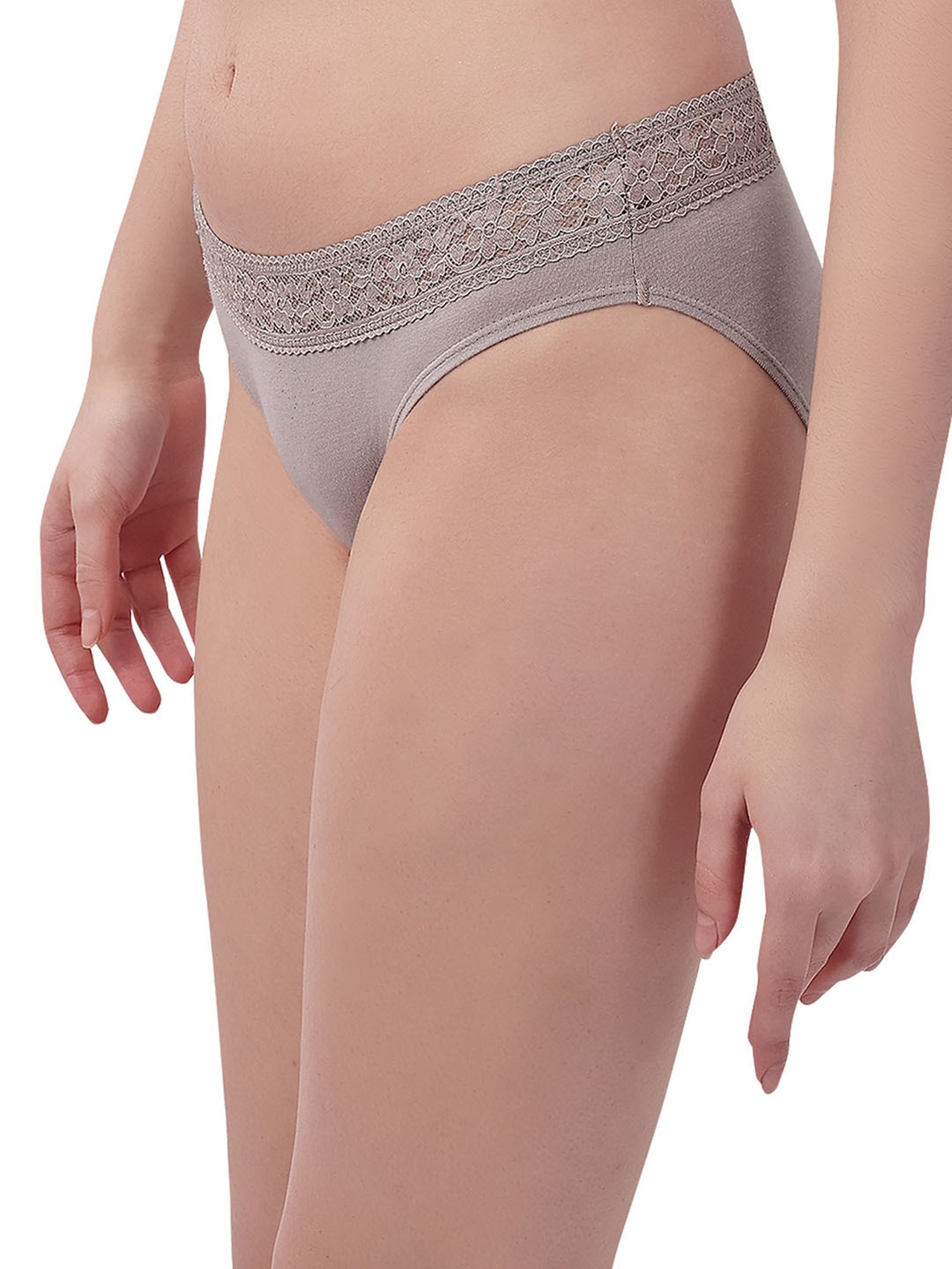 Soie Maroon & Light Brown Lace Hipster Panty - Pack of 2
