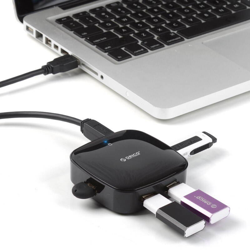 Orico H4818-U3-WH Portable 4-Port USB 3.0 Mini Hub with 3.3 Ft USB 3.0 Cable