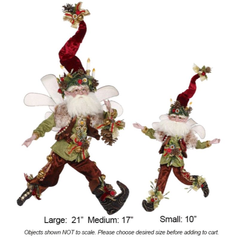 Mark Roberts Products 21" Red, White, and Green Holiday Decoration Pinecone Christmas Fairy Figure