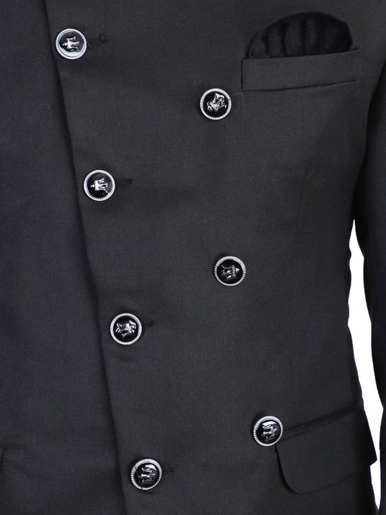 Tahvo Black Cotton Regular Fit Two Piece Suit