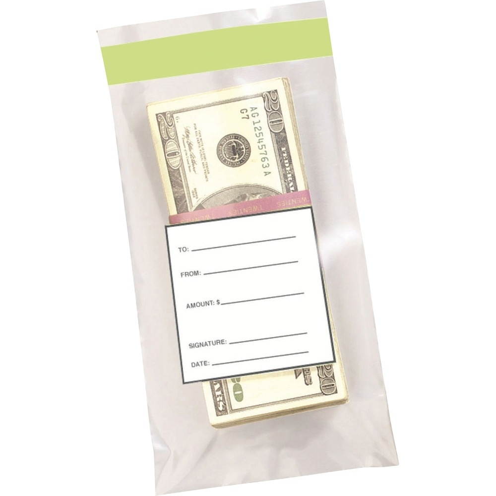 MMF Cash Bags Single Strap 100-Note Cap 4-1/2"x7-1/2" 1000/BX CL 236006620