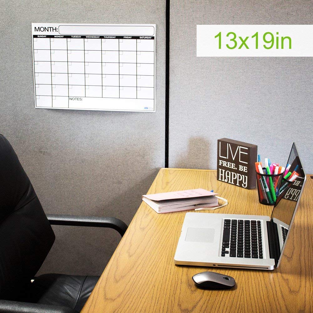 Best EXTRA LARGE Dry Erase Wall Calendar Planner & Organizer 36&rdquo; x 48&rdquo; in Laminated Dry or Wet Erase Print Squares to Plan Your Whole Day - Perfect for School Classes Office Cubical Home College Dorms