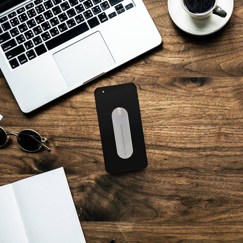 Phone Fin Finger Grip Transparent - Silver