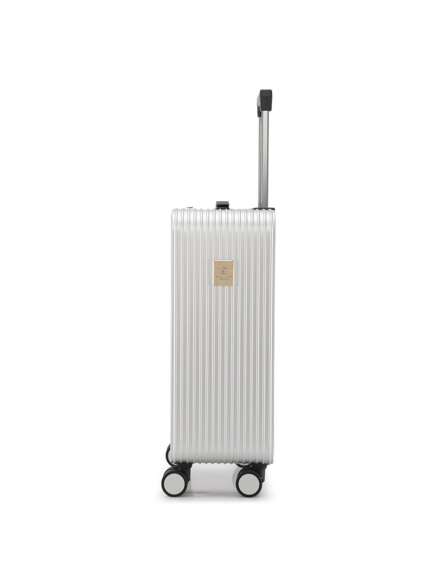 Perquisite Aluminium Trolly Silver Textured Hard Cabin Bag - 56 cm