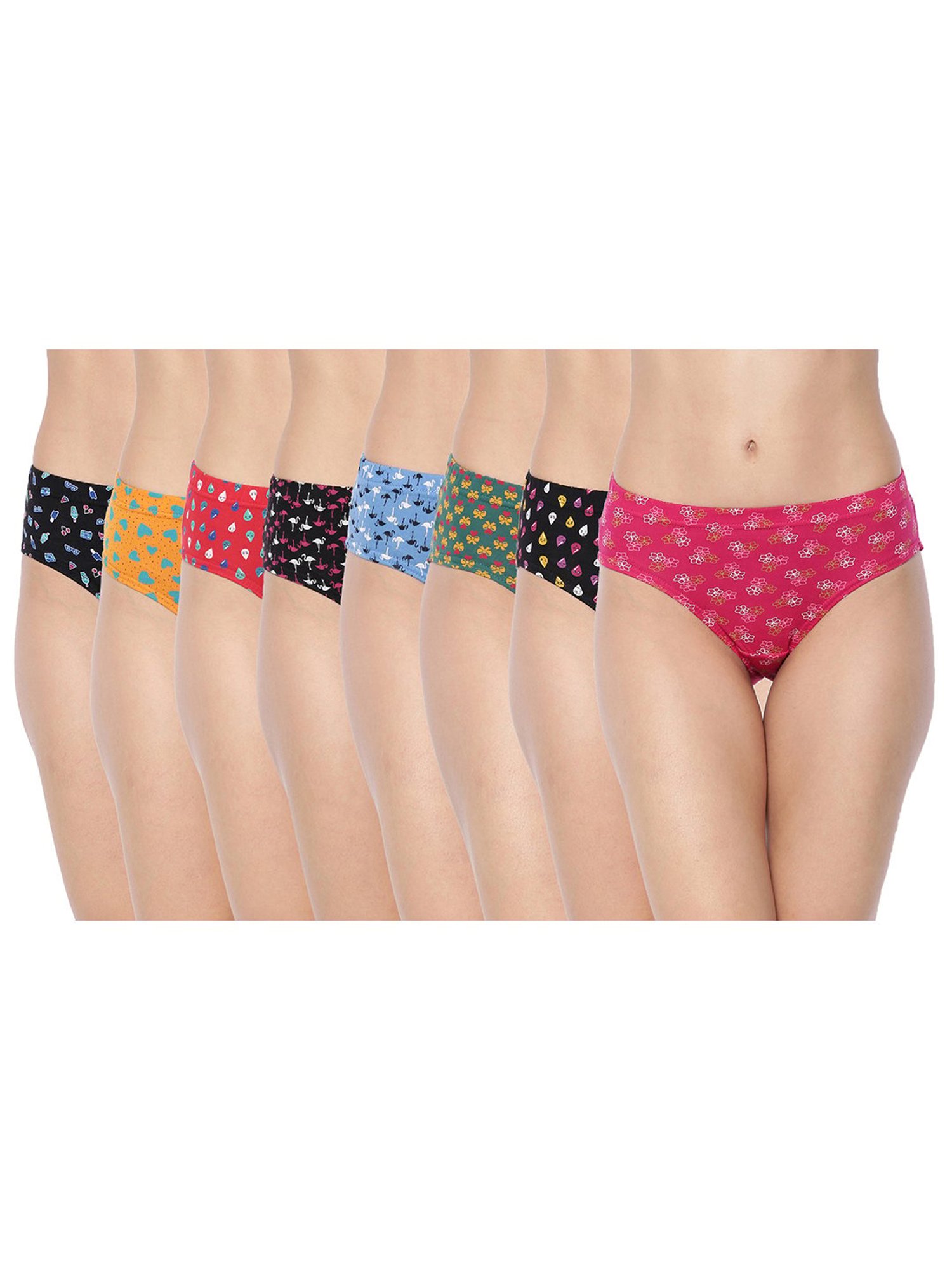 Dollar Missy Multicolor Cotton Panty Set - Pack of 8