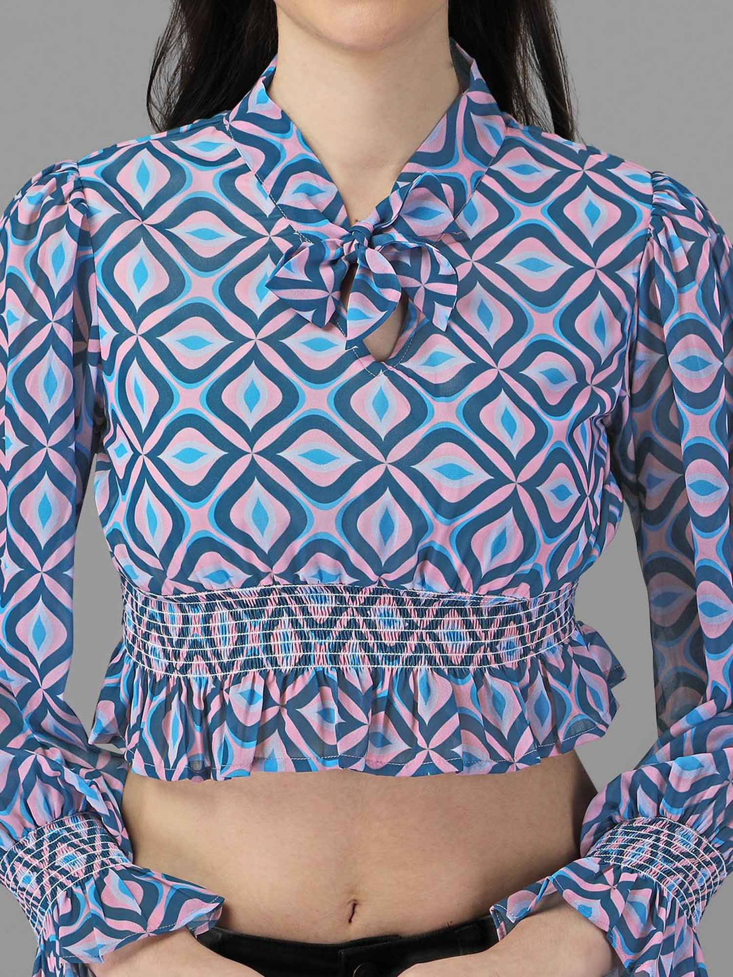 MASAKALI.CO Multicolor Printed Crop Top