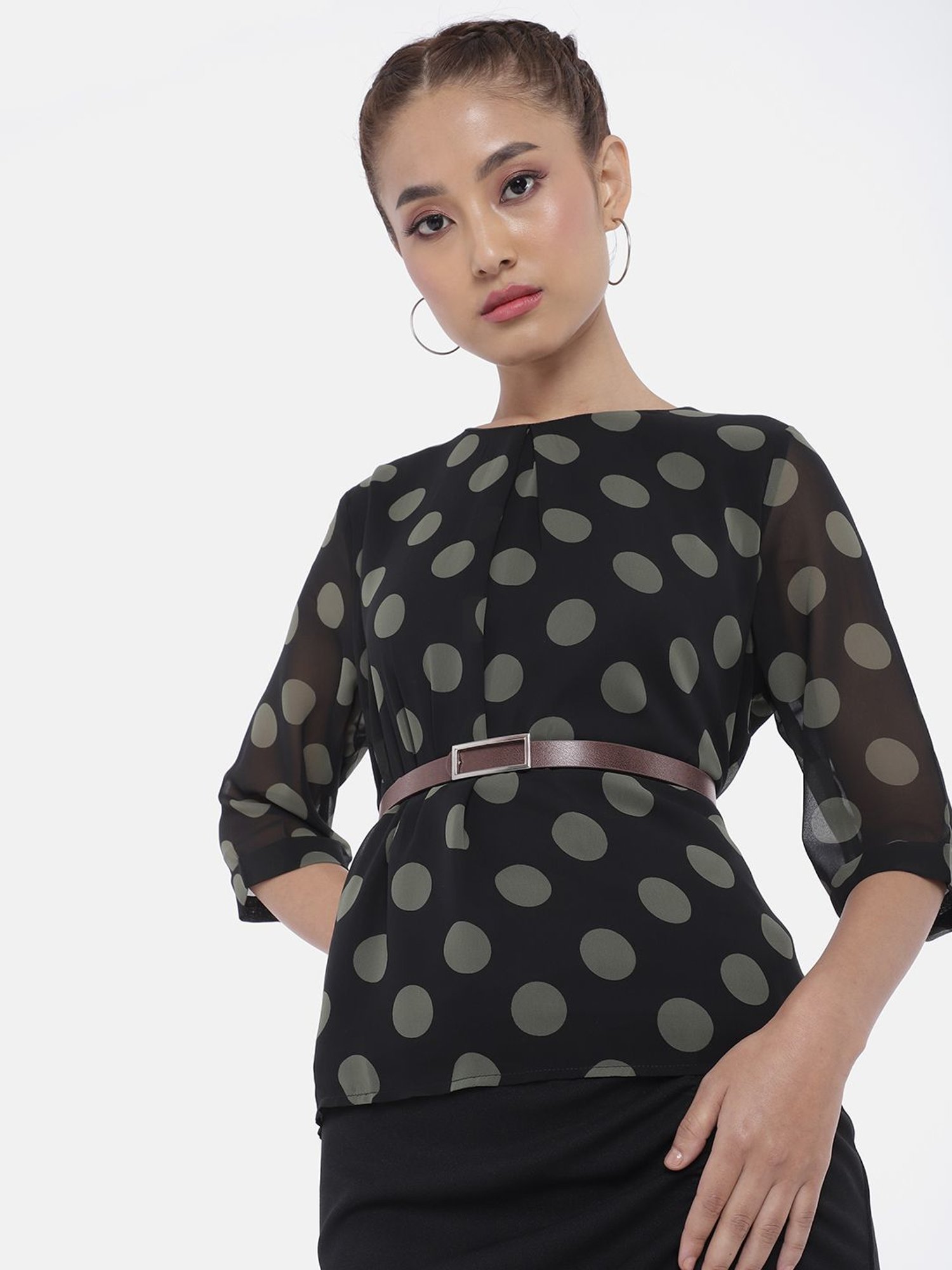 Antony Morato Black Leather Solid Waist Belt