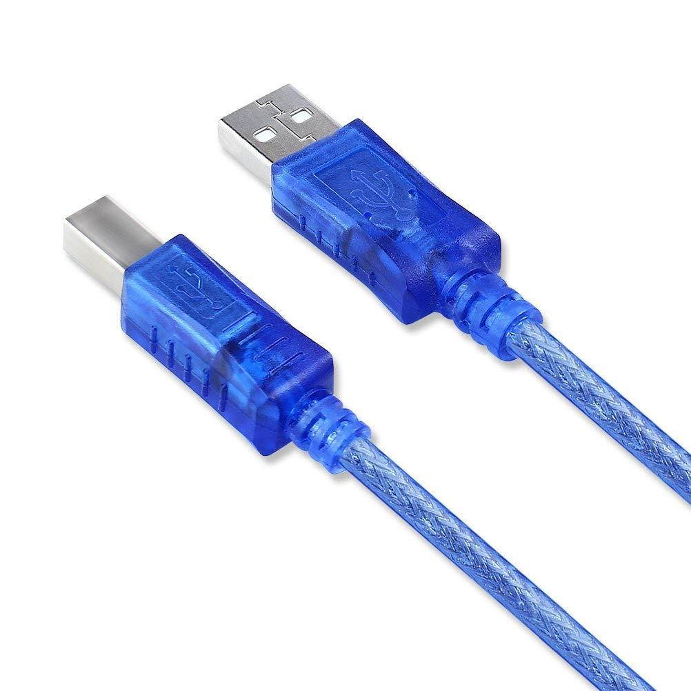 DTech 6 Feet USB 2.0 Printer Cable A Male to B Male Port Shielded Data Transfer Wire (6ft - Blue)