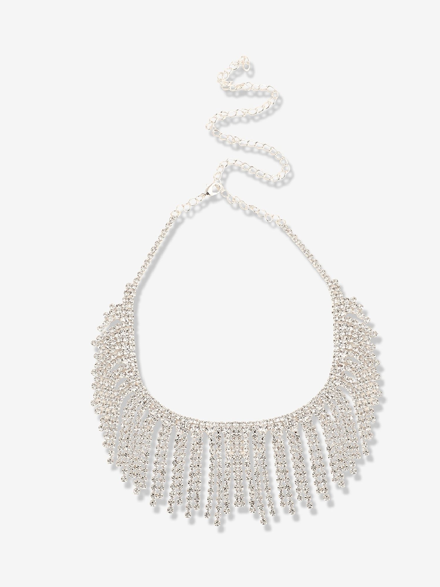 Sohi Silver Plated Designer Party Necklace and Earring Set For Women