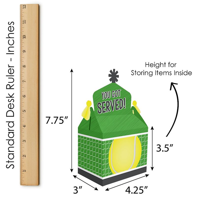 Big Dot of Happiness You Got Served - Tennis - Treat Box Party Favors - Baby Shower or Tennis Ball Birthday Party Goodie Gable Boxes - Set of 12