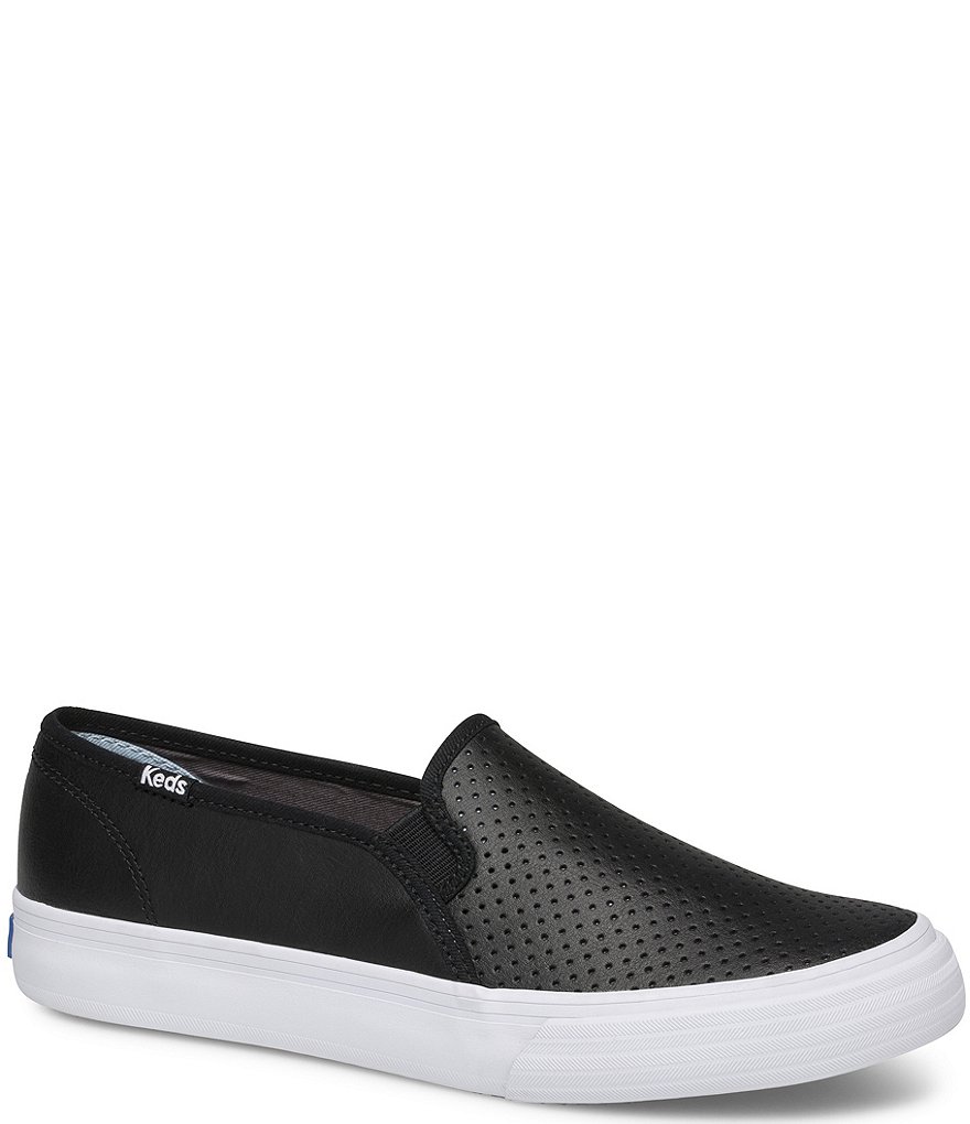 Keds Double Decker Perforated Leather Slip On Sneakers