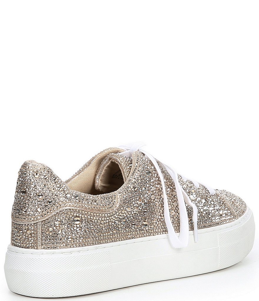 Blue by Betsey Johnson Sidny Rhinestone Embellished Platform Lace-Up Sneakers