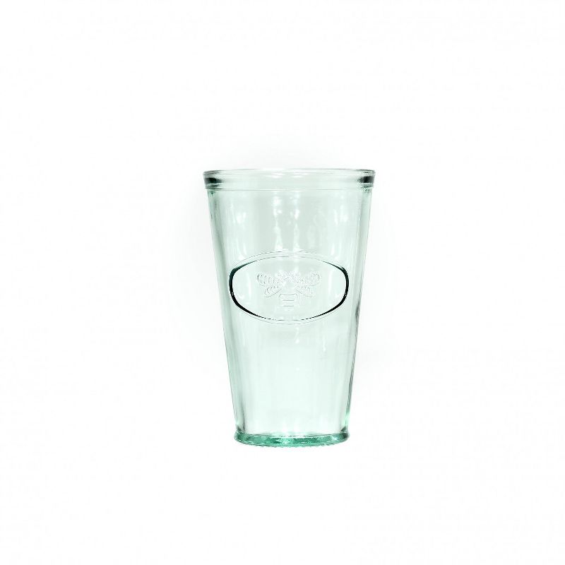 Amici Home Italian Recycled Green Bee Hiball Glass, 16oz, Set of 6