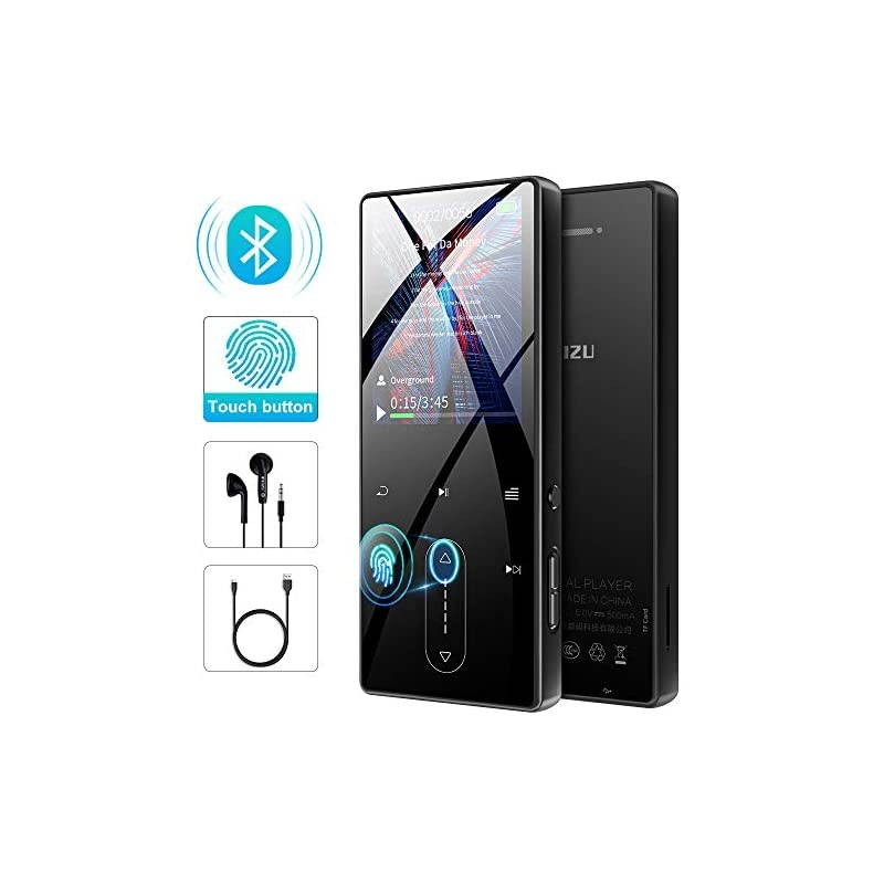 MP3 Player with Bluetooth 5.0, HiFi Lossless Music Player with FM Radio, Voice Recorder, 2.4" HD Screen, Portable Ultra-Thin Metal MP3 Player for Walking Running, Support up to 128GB