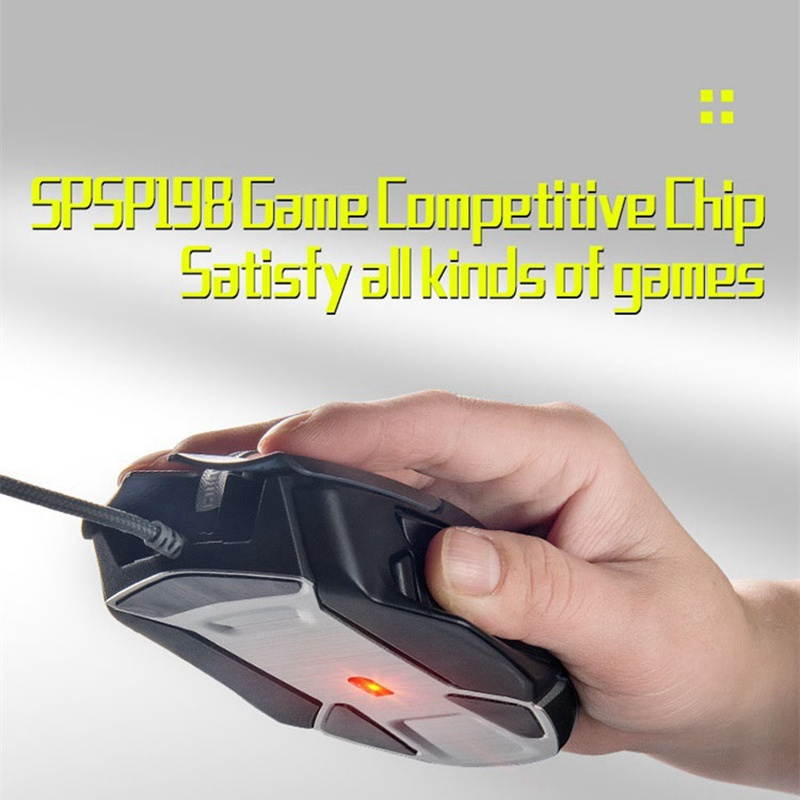 Y-FRUITFUL Gaming Mouse Ergonomic Wired Mouse 8-Key LED 6400 DPI Optical Macro Programmable USB Computer Mouse Wired Gaming Mouse with Backlight for PUBG FPS