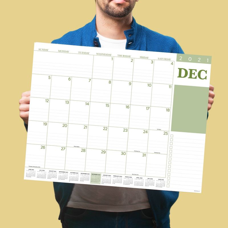 2021-22 Academic Desktop Calendar Professional Large Desk Pad Monthly Blotter - The Time Factory