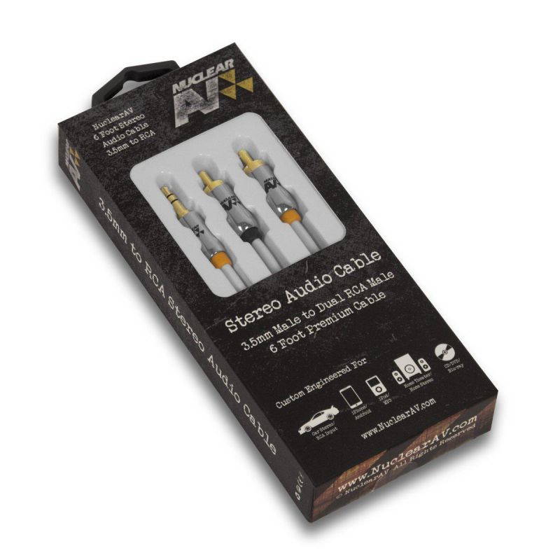 NuclearAV Baryon Cable - 3.5mm Male to Dual RCA Stereo Audio Cable