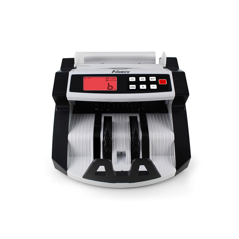 Aibecy Automatic Multi-Currency Cash Banknote Money Bill Counter Counting Machine LCD Display with UV MG Counterfeit Detector for EURO US Dollar AUD Pound