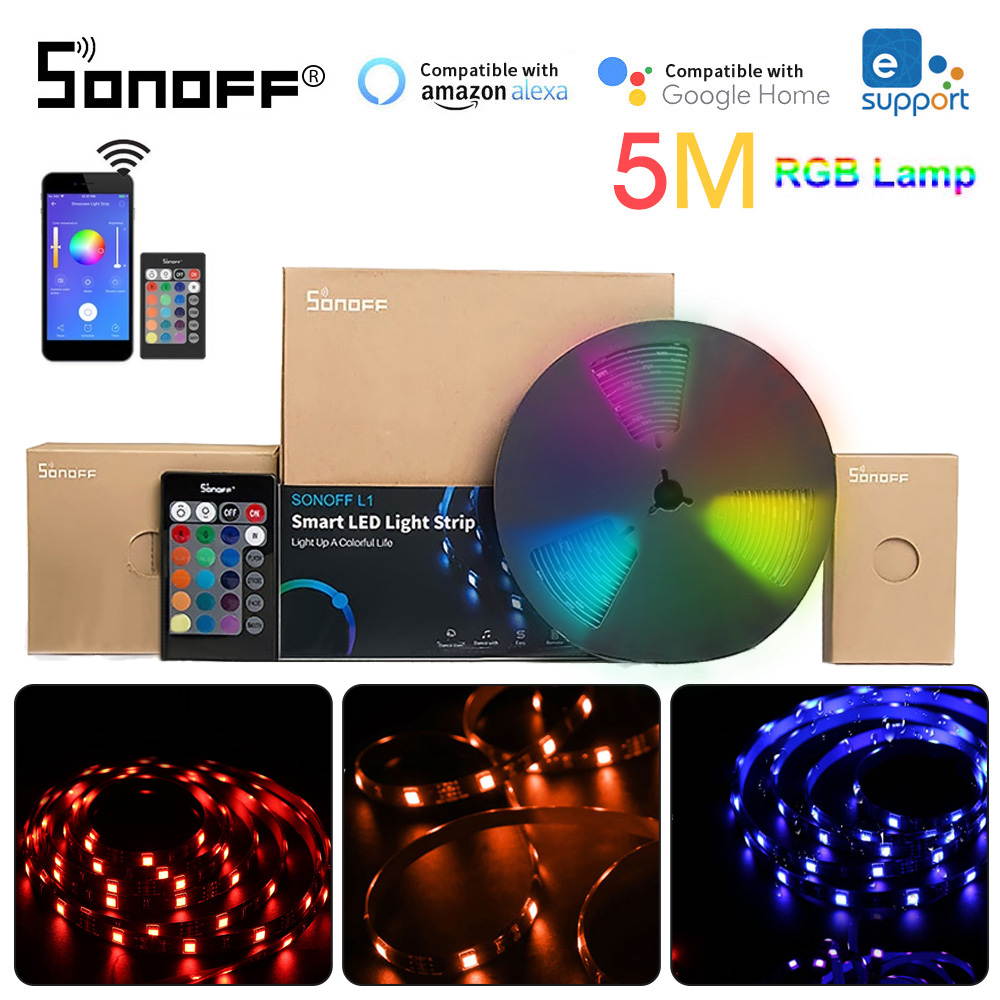 SONOFF L1 Smart LED Light Strip 2m RGB Dimmable Waterproof WiFi Flexible Strip Lights For Party Outdoor Activities Compatible with Alexa Google Home