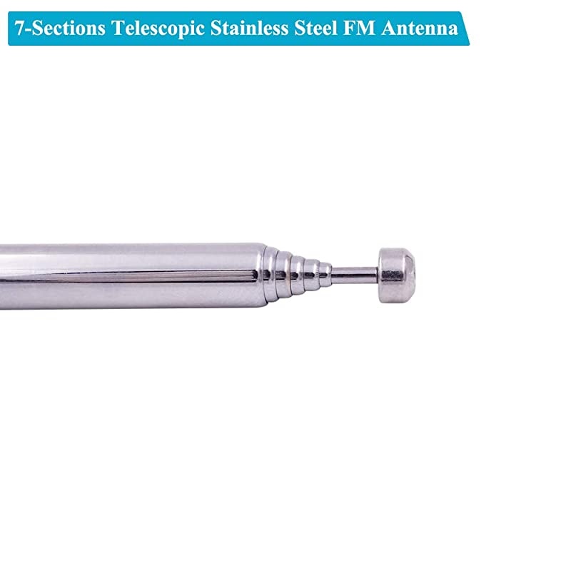 2 Pack) FM Antenna Telescopic 75 Ohm Screw F Type Male Plug Jack Connector Adapter FM Radio Antenna for AV Stereo Receiver Home Theater Amplifier System Indoor Outdoor